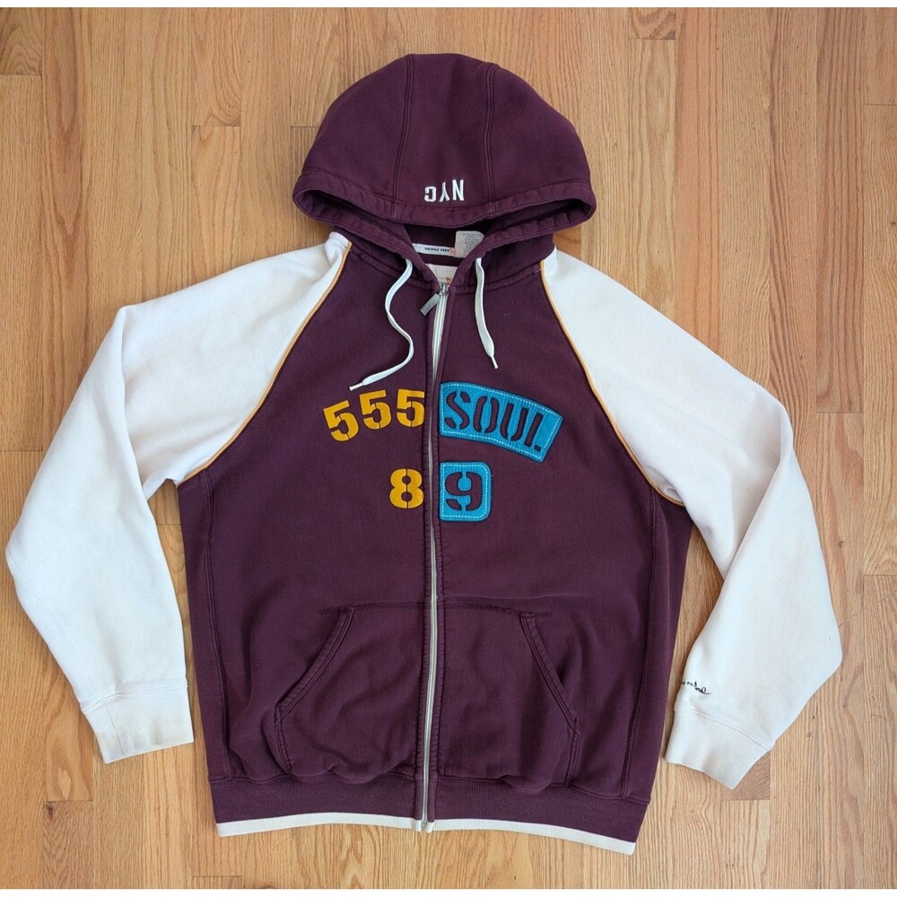 Vintage y2k Triple Five Soul NYC Full Zip Hoodie Sweatshirt Men's Large Hip Hop